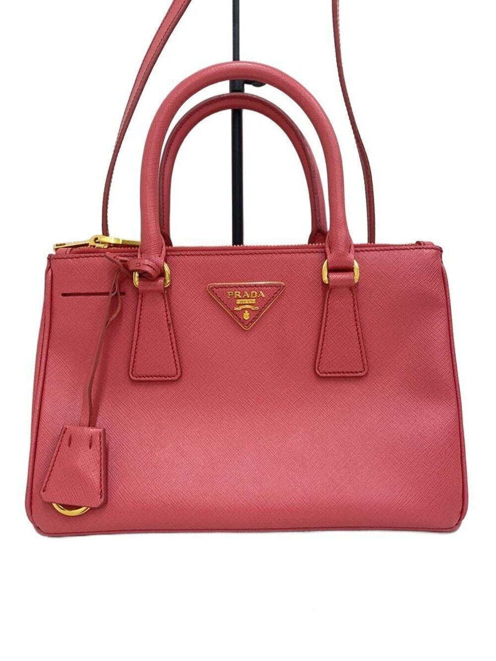 Prada Shoulder Bag Cowhide Leather Pink